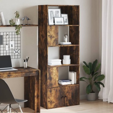 vidaXL Βιβλιοθήκη Καπνιστή Δρυς 70x36x189cm από Επεξεργασμένο Ξύλο 1 τεμ.