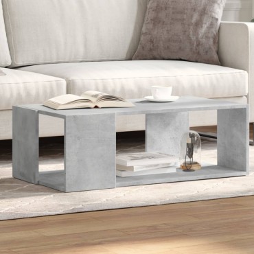 vidaXL Τραπεζάκι Σαλονιού Γκρι Σκυροδ. 89,5x48x30cm Επεξεργ. Ξύλο 1 τεμ.