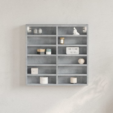 vidaXL Βιτρίνα Γκρι Σκυροδέματος 60x8,5x58cm από Επεξεργασμένο Ξύλο