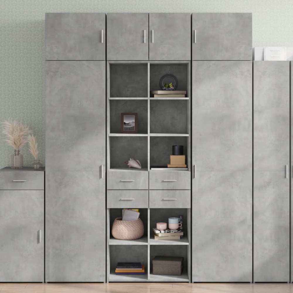 vidaXL Ντουλάπι Γκρι Σκυροδέματος 70x42,5x185cm Επεξεργασμένο Ξύλο 1 τεμ.