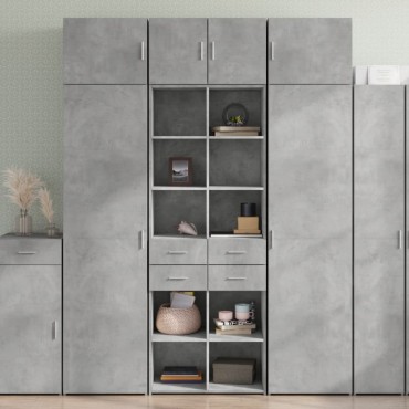vidaXL Ντουλάπι Γκρι Σκυροδέματος 70x42,5x185cm Επεξεργασμένο Ξύλο 1 τεμ.