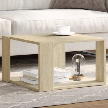 vidaXL Τραπεζάκι Σαλονιού Sonoma Δρυς 51,5x51,5x30cm Επεξεργ. Ξύλο 1 τεμ.