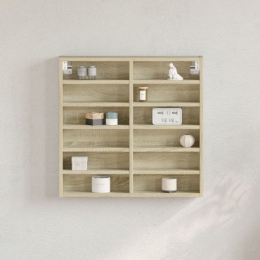 vidaXL Βιτρίνα Χρώμα Sonoma Δρυς 60x8,5x58cm από Επεξεργασμένο Ξύλο