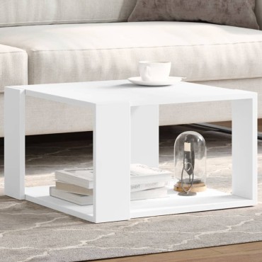 vidaXL Τραπεζάκι Σαλονιού Λευκό 51,5x51,5x30cm από Επεξεργασμένο Ξύλο 1 τεμ.