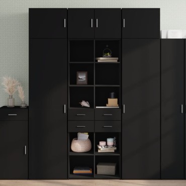 vidaXL Ντουλάπι Μαύρο 70x42,5x185cm Επεξεργασμένο Ξύλο 1 τεμ.