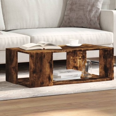 vidaXL Τραπεζάκι Σαλονιού Καπνιστή Δρυς 89,5x48x30cm Επεξεργ. Ξύλο 1 τεμ.