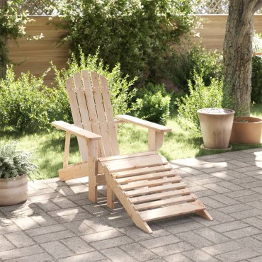 vidaXL Καρέκλα Adirondack με Υποπόδιο από Ξύλο Ελάτης 50x52cm 1 τεμ.