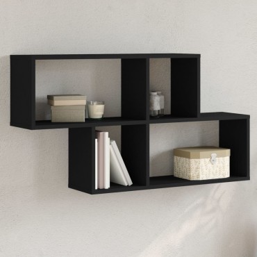 vidaXL Ράφι Τοίχου Μαύρη 100x20x53cm από Επεξεργασμένο Ξύλο 1 τεμ.