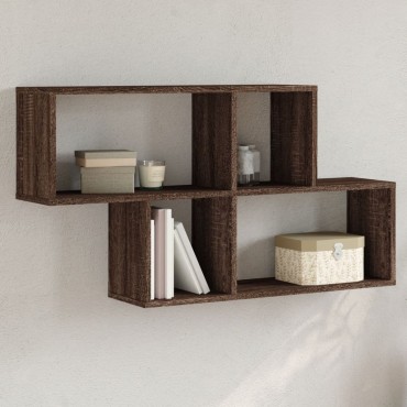 vidaXL Ραφιέρα Τοίχου Καφέ Δρυς 100x20x53cm από Επεξεργασμένο Ξύλο 1 τεμ.