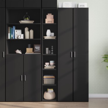 vidaXL Ντουλάπι Μαύρο 30x41x185cm από Επεξεργασμένο Ξύλο 1 τεμ.