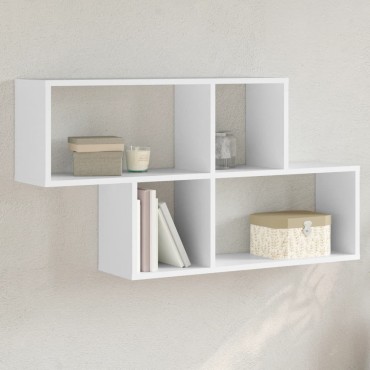 vidaXL Ράφι Τοίχου Λευκό 100x20x53cm από Επεξεργασμένο Ξύλο 1 τεμ.