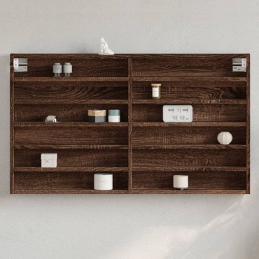 vidaXL Βιτρίνα Καφέ Δρυς 100x8,5x58cm από Επεξεργασμένο Ξύλο