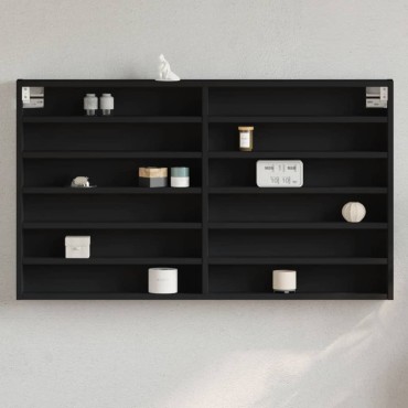 vidaXL Ραφιέρα Μαύρη 100x8,5x58cm από Επεξεργασμένο Ξύλο 1 τεμ.