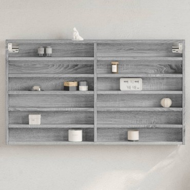 vidaXL Βιτρίνα Γκρι Sonoma 100x8,5x58cm από Επεξεργασμένο Ξύλο