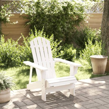 vidaXL Καρέκλα Adirondack Λευκή 69x85x90,5cm από Ξύλο Ελάτης 1 τεμ.