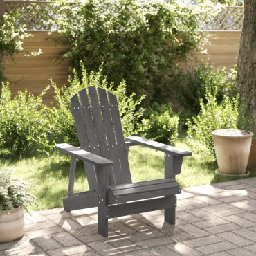vidaXL Καρέκλα Adirondack Γκρι 69x85x90,5cm από Ξύλο Ελάτης 1 τεμ.