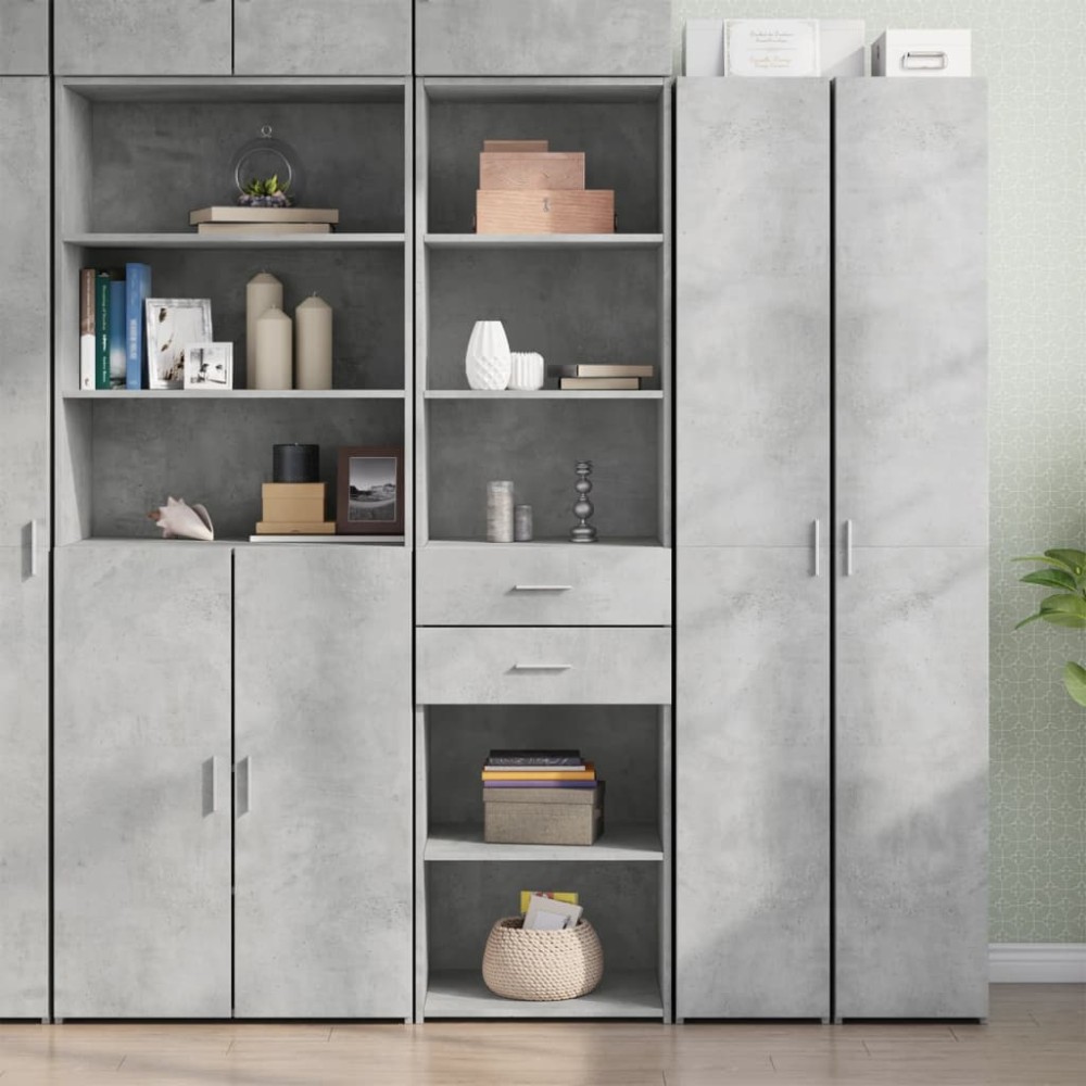 vidaXL Ντουλάπι Γκρι Σκυροδέματος 50x42,5x185cm Επεξεργασμένο Ξύλο 1 τεμ.