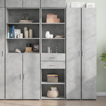 vidaXL Ντουλάπι Γκρι Σκυροδέματος 50x42,5x185cm Επεξεργασμένο Ξύλο 1 τεμ.