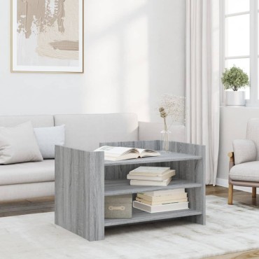 vidaXL Τραπεζάκι Σαλονιού Γκρι Sonoma 80x50x50cm Επεξεργασμένο Ξύλο 1 τεμ.