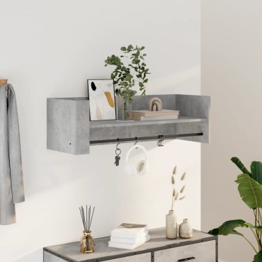 vidaXL Ραφιέρα Τοίχου Γκρι Σκυροδέματος 100x35x30,5cm από Επεξ. Ξύλο 1 τεμ.