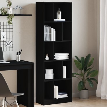 vidaXL Βιβλιοθήκη Μαύρη 57x28,5x174cm από Επεξεργασμένο Ξύλο 1 τεμ.