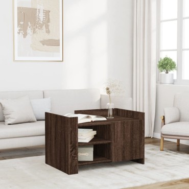vidaXL Τραπεζάκι Σαλονιού Καφέ Δρυς 80x50x50cm από Επεξεργ. Ξύλο 1 τεμ.