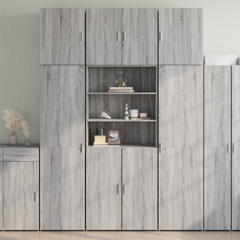 vidaXL Ντουλάπι Γκρι Sonoma 80x42,5x249cm από Επεξεργασμένο Ξύλο 1 τεμ.