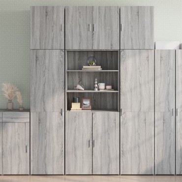vidaXL Ντουλάπι Γκρι Sonoma 80x42,5x249cm από Επεξεργασμένο Ξύλο 1 τεμ.