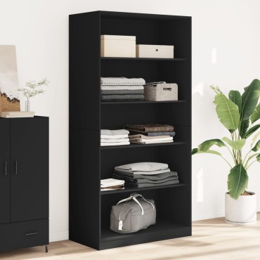 vidaXL Ντουλάπα Μαύρη 100x50x200cm από Επεξεργασμένο Ξύλο 1 τεμ.