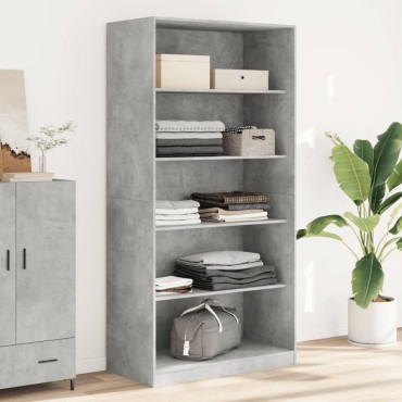 vidaXL Ντουλάπα Γκρι του Σκυροδέματος 100x50x200cm Επεξεργασμένο Ξύλο 1 τεμ.