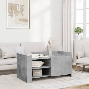 vidaXL Τραπεζάκι Σαλονιού Γκρι Σκυροδ. 100x50x50cm Επεξεργασμένο Ξύλο 1 τεμ.