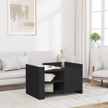 vidaXL Τραπεζάκι Σαλονιού Μαύρο 80x50x50cm Επεξεργασμένο Ξύλο 1 τεμ.