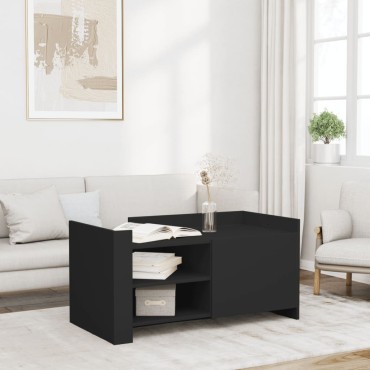 vidaXL Τραπεζάκι Σαλονιού Μαύρο 100x50x50cm Επεξεργασμένο Ξύλο 1 τεμ.