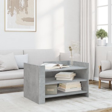 vidaXL Τραπεζάκι Σαλονιού Γκρι Σκυροδ. 80x50x50cm Επεξεργ. Ξύλο 1 τεμ.