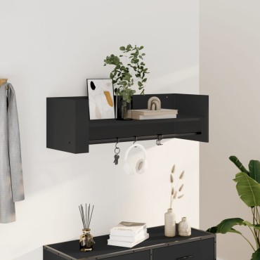 vidaXL Ραφιέρα Τοίχου Μαύρο 100x35x30,5cm από Επεξεργασμένο Ξύλο 1 τεμ.