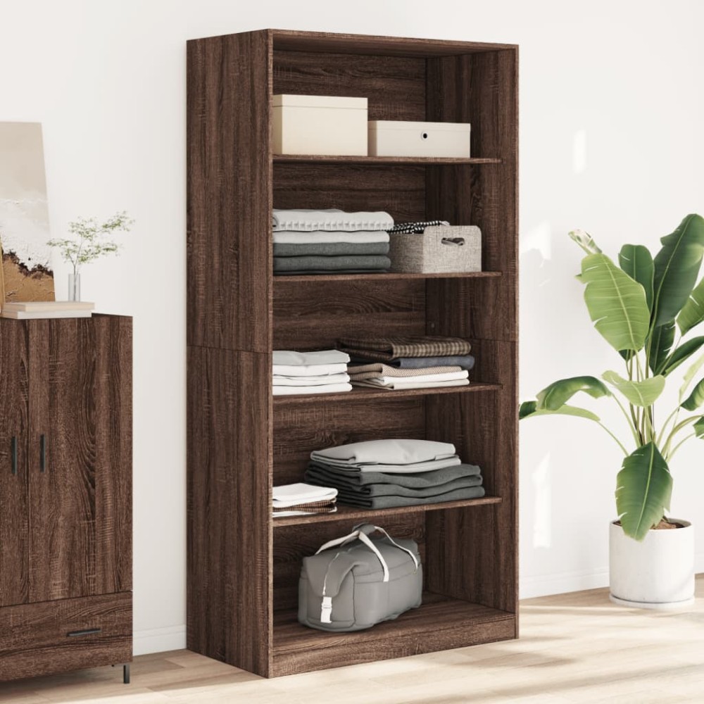 vidaXL Ντουλάπα Καφέ Δρυς 100x50x200cm από Επεξεργασμένο Ξύλο 1 τεμ.