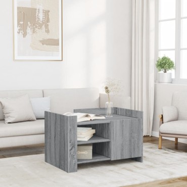 vidaXL Τραπεζάκι Σαλονιού Γκρι Sonoma 80x50x50cm Επεξεργασμένο Ξύλο 1 τεμ.
