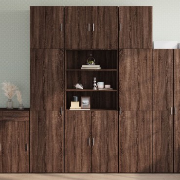 vidaXL Ντουλάπι Καφέ Δρυς 80x42,5x249cm από Επεξεργασμένο Ξύλο 1 τεμ.