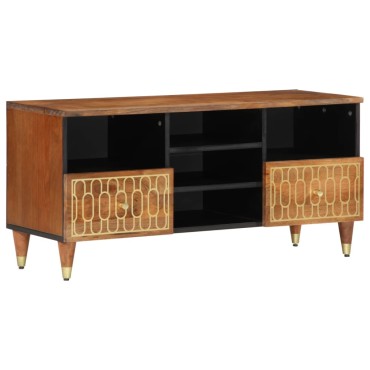 vidaXL Έπιπλο Τηλεόρασης 100x33x46cm από Μασίφ Ξύλο Μάνγκο