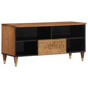 vidaXL Έπιπλο Τηλεόρασης 100x33x46cm από Μασίφ Ξύλο Μάνγκο