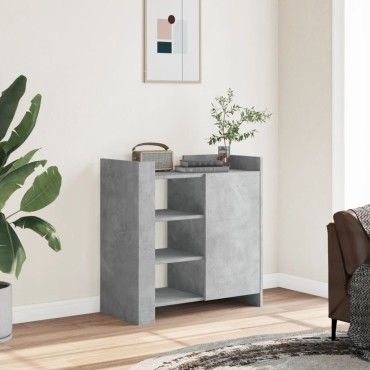 vidaXL Ραφιέρα Γκρι Σκυροδέματος 73,5x35x75cm από Επεξεργ. Ξύλο 1 τεμ.