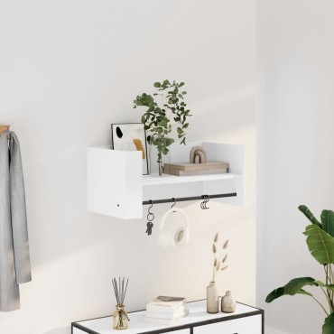 vidaXL Ράφι Τοίχου Λευκό 70,5x35x30,5cm από Επεξεργασμένο Ξύλο 1 τεμ.