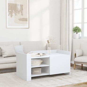 vidaXL Τραπεζάκι Σαλονιού Λευκό 100x50x50cm Επεξεργασμένο Ξύλο 1 τεμ.