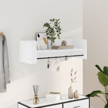 vidaXL Ράφι Τοίχου Λευκό 100x35x30,5cm από Επεξεργασμένο Ξύλο 1 τεμ.