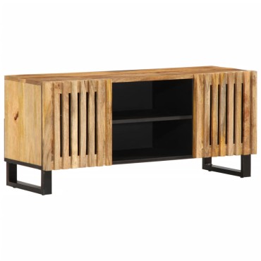 vidaXL Έπιπλο Τηλεόρασης 105x34x46cm Μασίφ Ακατέργ. Ξύλο Μάνγκο 1 τεμ.