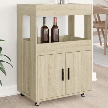 vidaXL Τρόλεϊ Μπαρ Sonoma Δρυς 60x39,5x89cm Επεξ. Ξύλο 1 τεμ.
