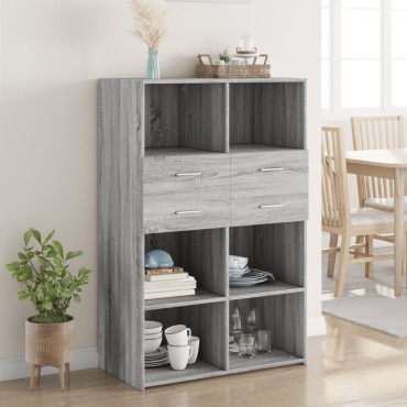 vidaXL Ντουλάπι Γκρι Sonoma 80x42,5x124cm από Επεξεργασμένο Ξύλο 1 τεμ.