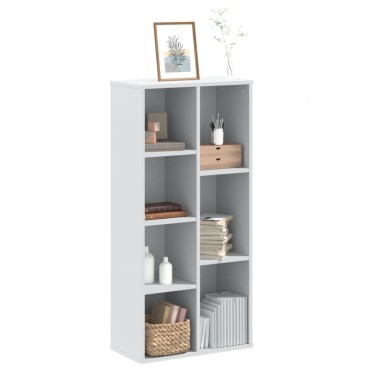 vidaXL Βιβλιοθήκη Λευκή 50x25x105cm από Επεξεργασμένο Ξύλο 1 τεμ.