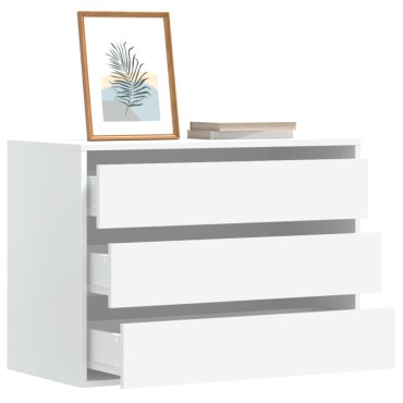 vidaXL Συρταριέρα Γωανική Λευκή 80x41x58cm από Επεξεργασμένο Ξύλο 1 τεμ.