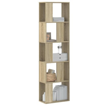 vidaXL Βιβλιοθήκη 5Επιπέδων Sonoma Δρυς 45x23,5x162,5cm Επεξεργ. Ξύλο 1 τεμ.